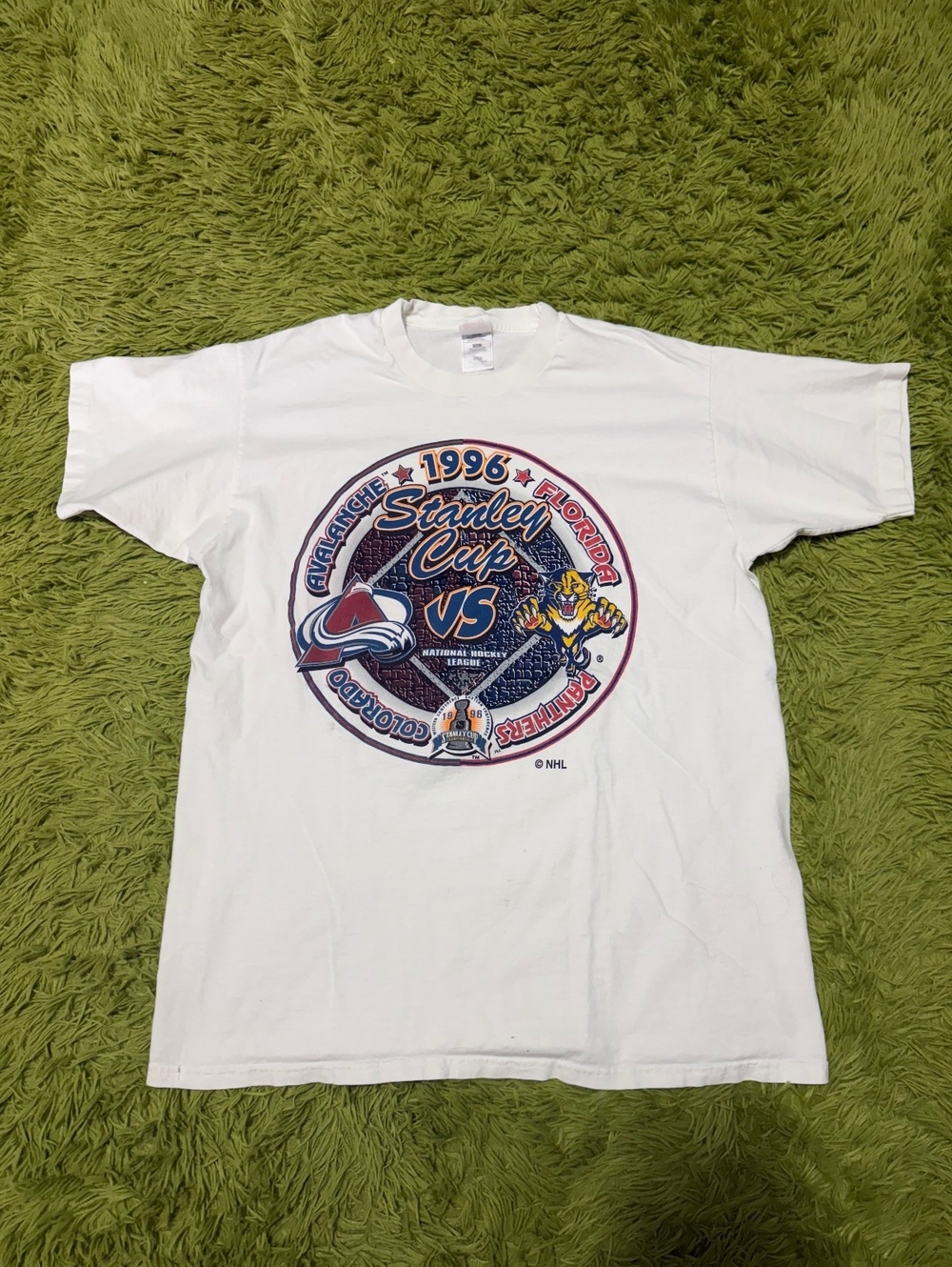 Vintage 1996 Stanley Cup Colorado Avalanche vs Florida Panthers T-shirt Size XL